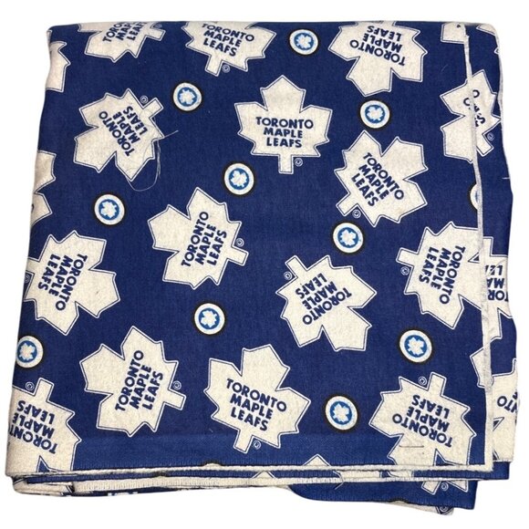 Toronto Maple Leafs Blue & White Fleece Fabric 2 Yards - Picture 1 of 3